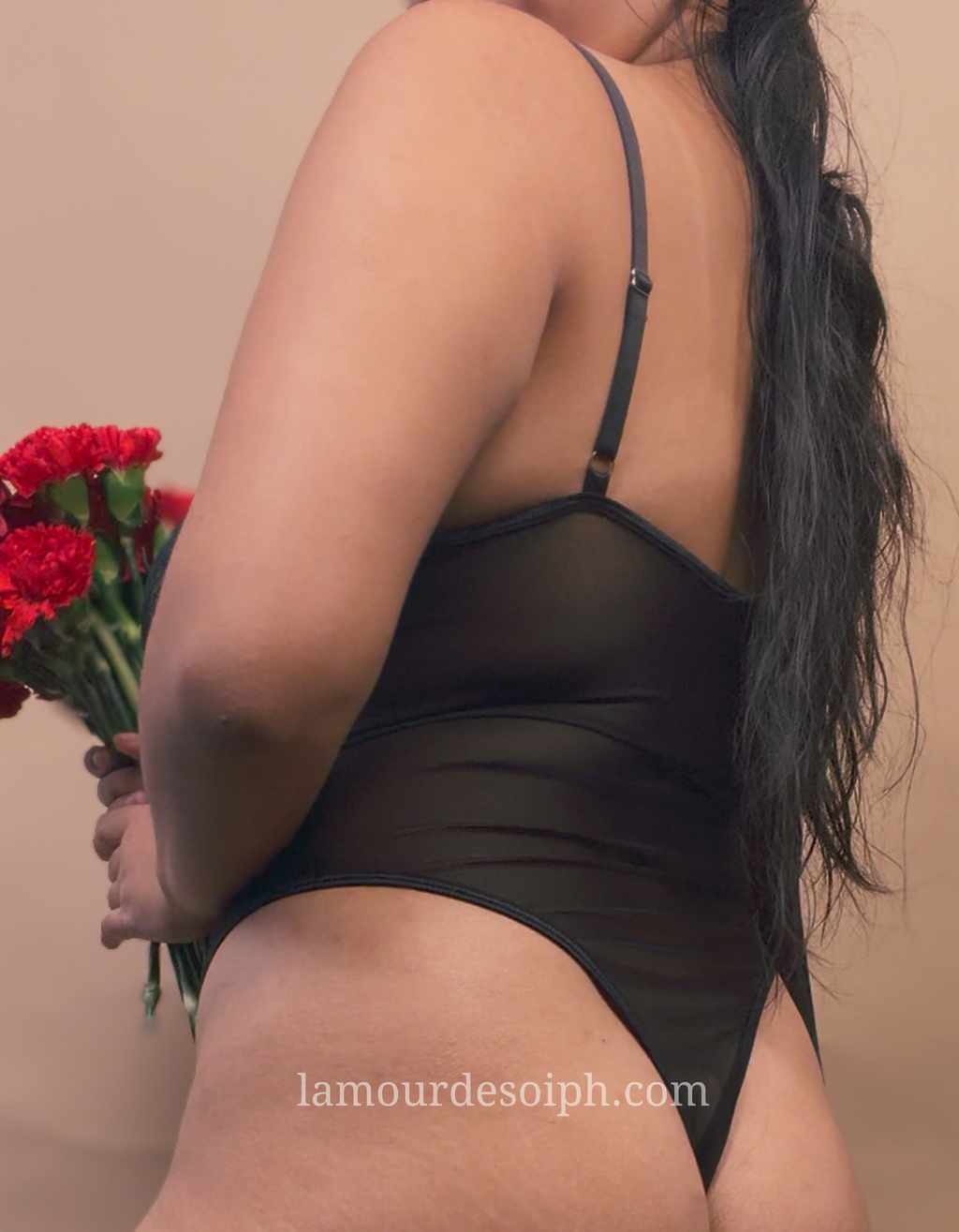 Valentina Bodysuit Robe Set w/fishnet thigh high stockings