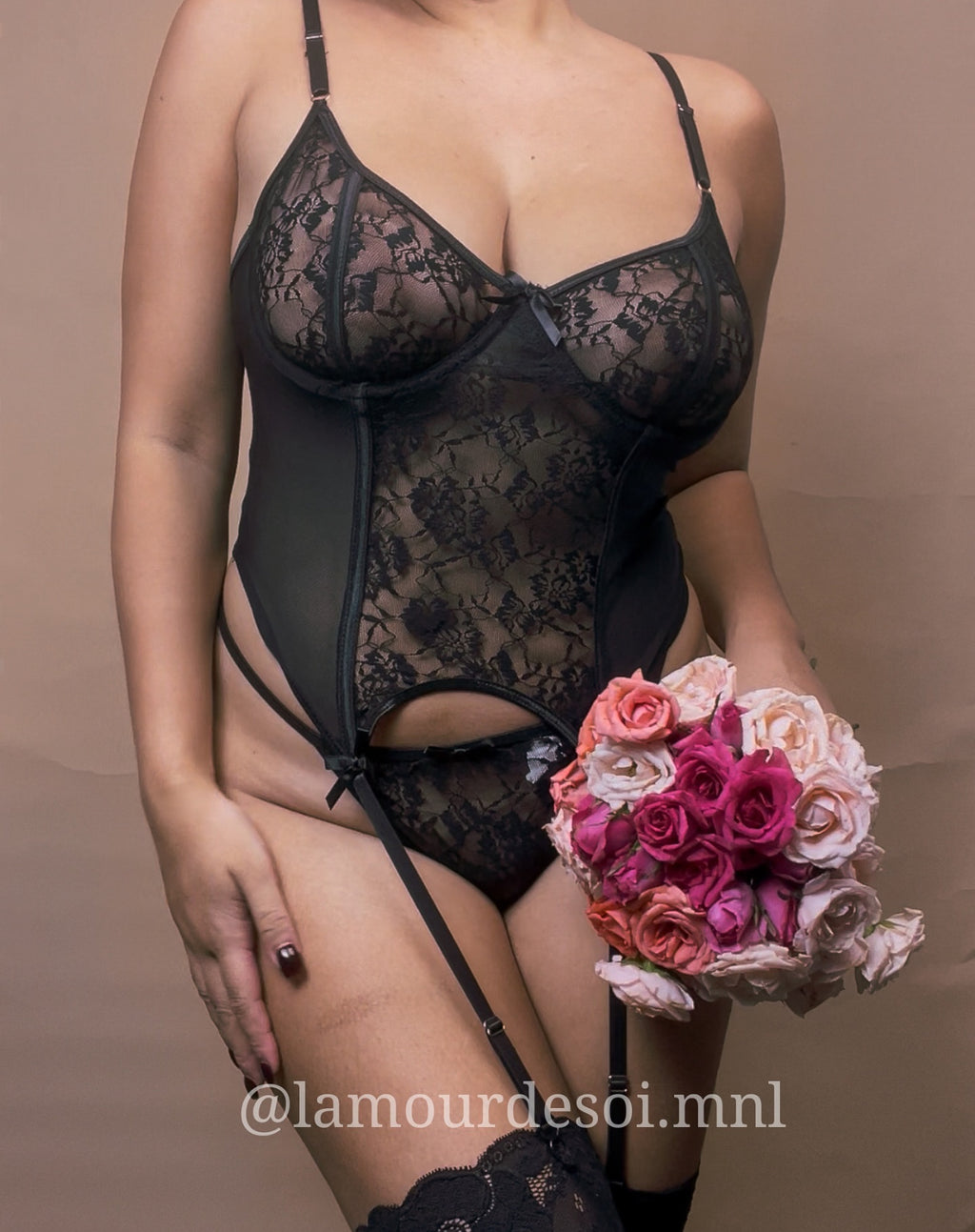 Raven Lingerie Set w/stockings