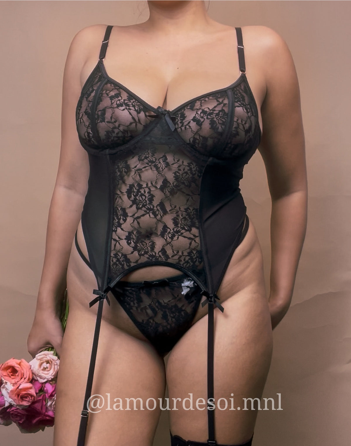 Raven Lingerie Set w/stockings
