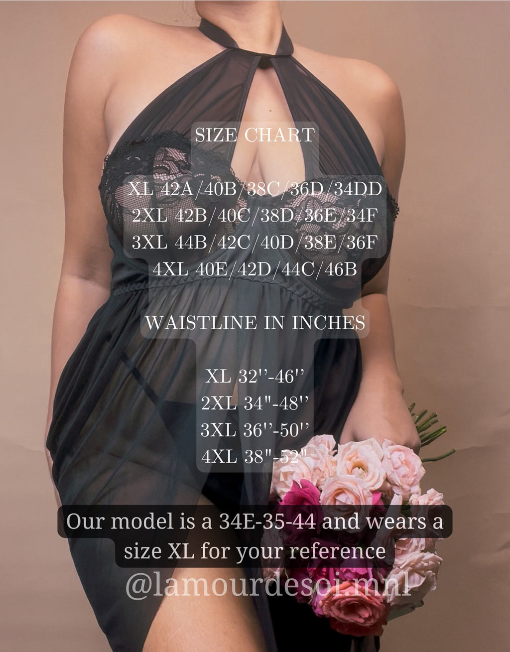 (PLUS SIZE)Stephanie Lingerie Dress Set