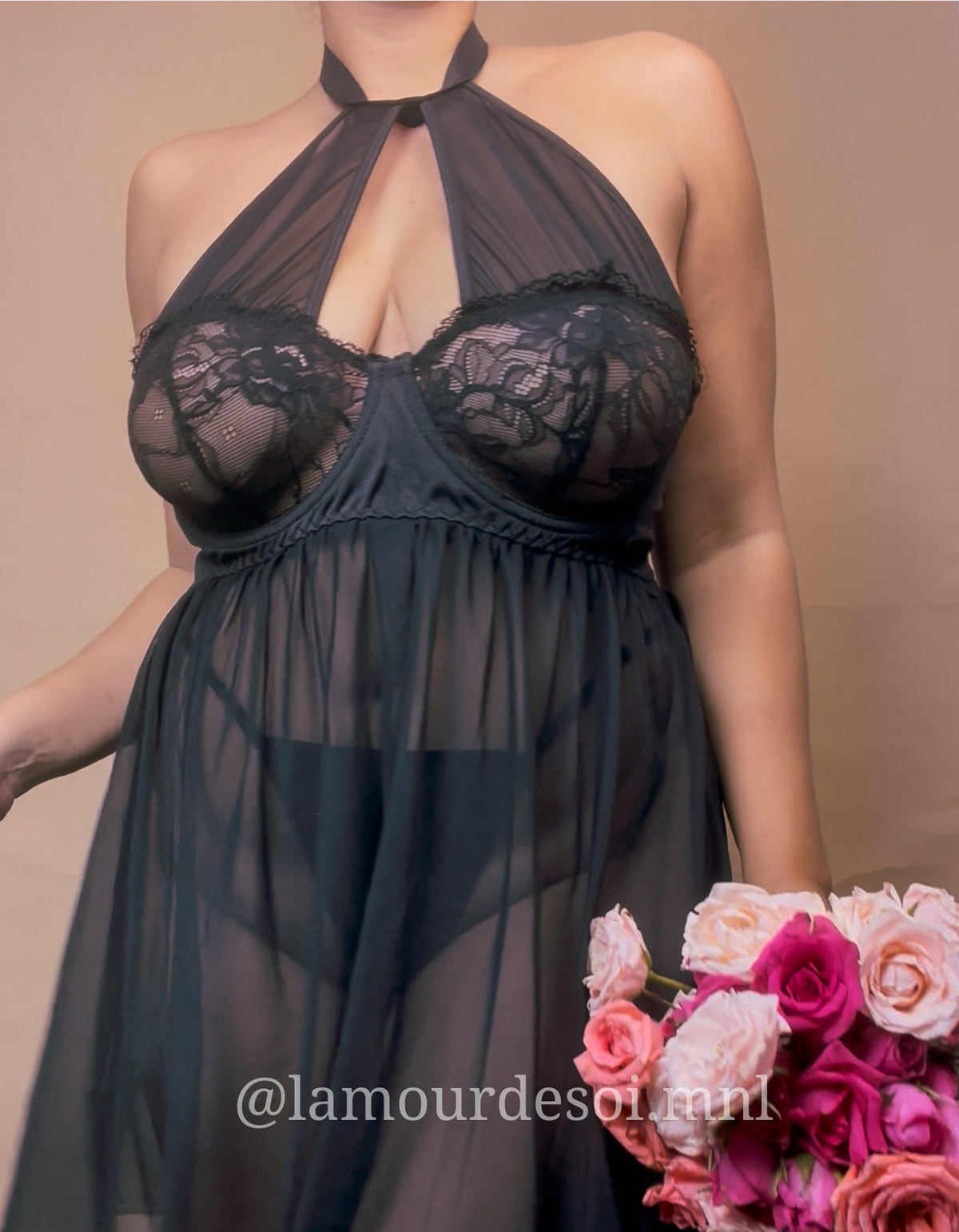 (PLUS SIZE)Stephanie Lingerie Dress Set