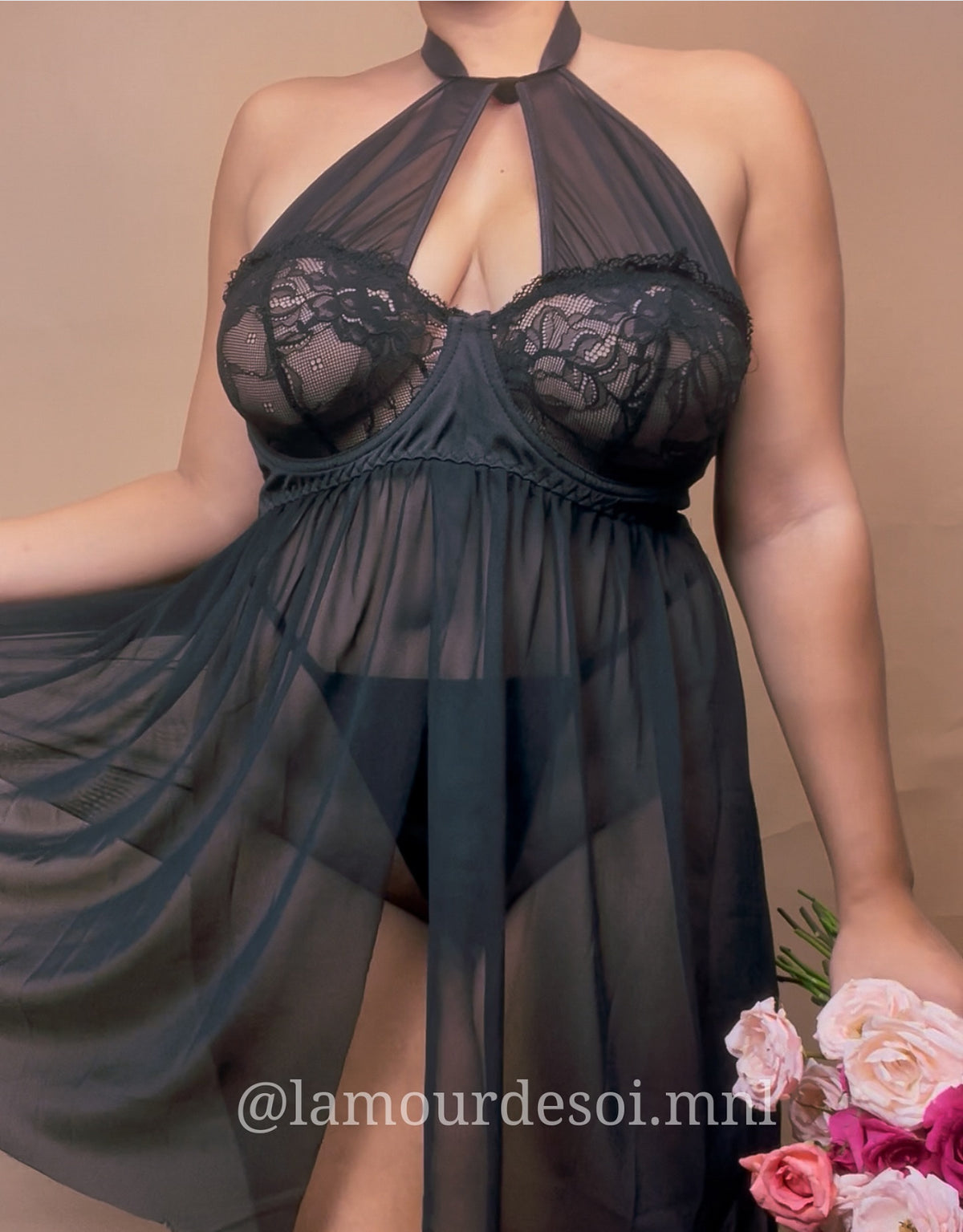 (PLUS SIZE)Stephanie Lingerie Dress Set