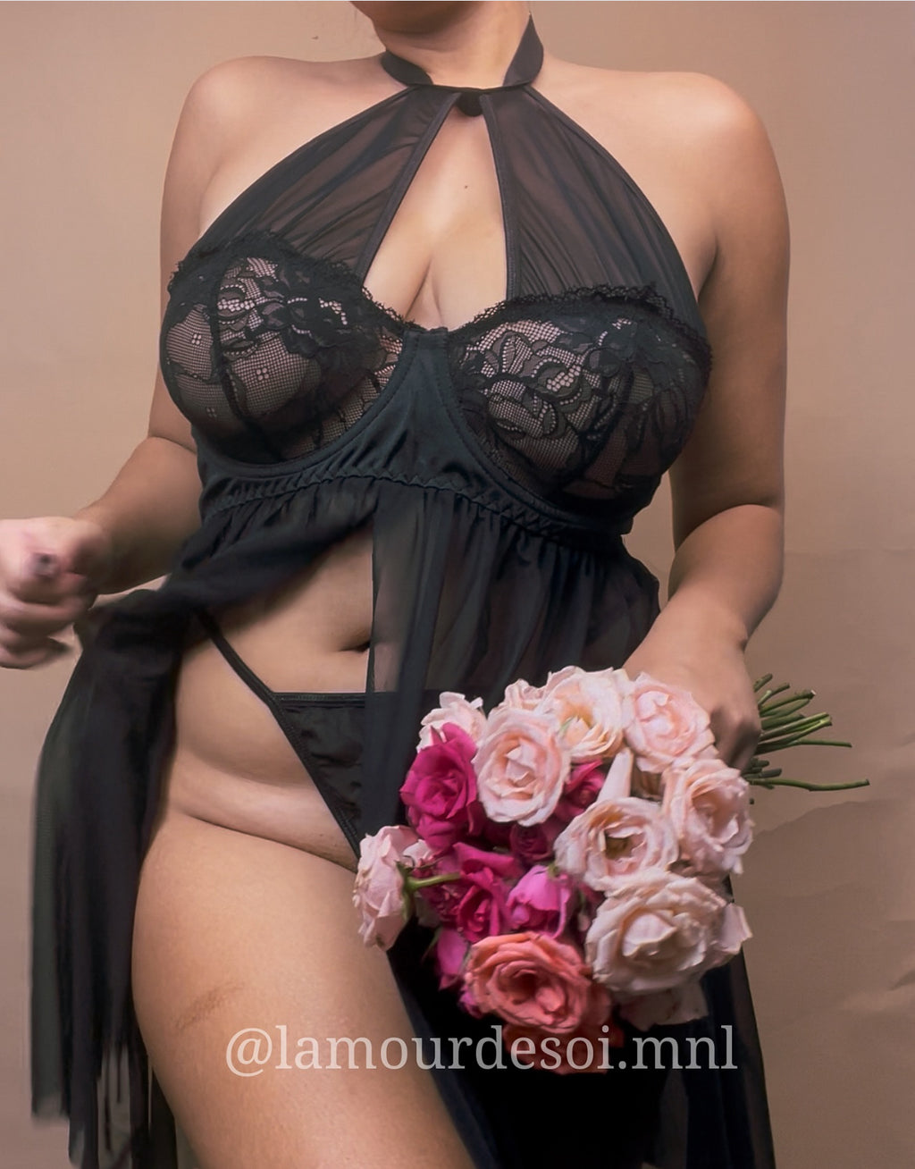 (PLUS SIZE)Stephanie Lingerie Dress Set