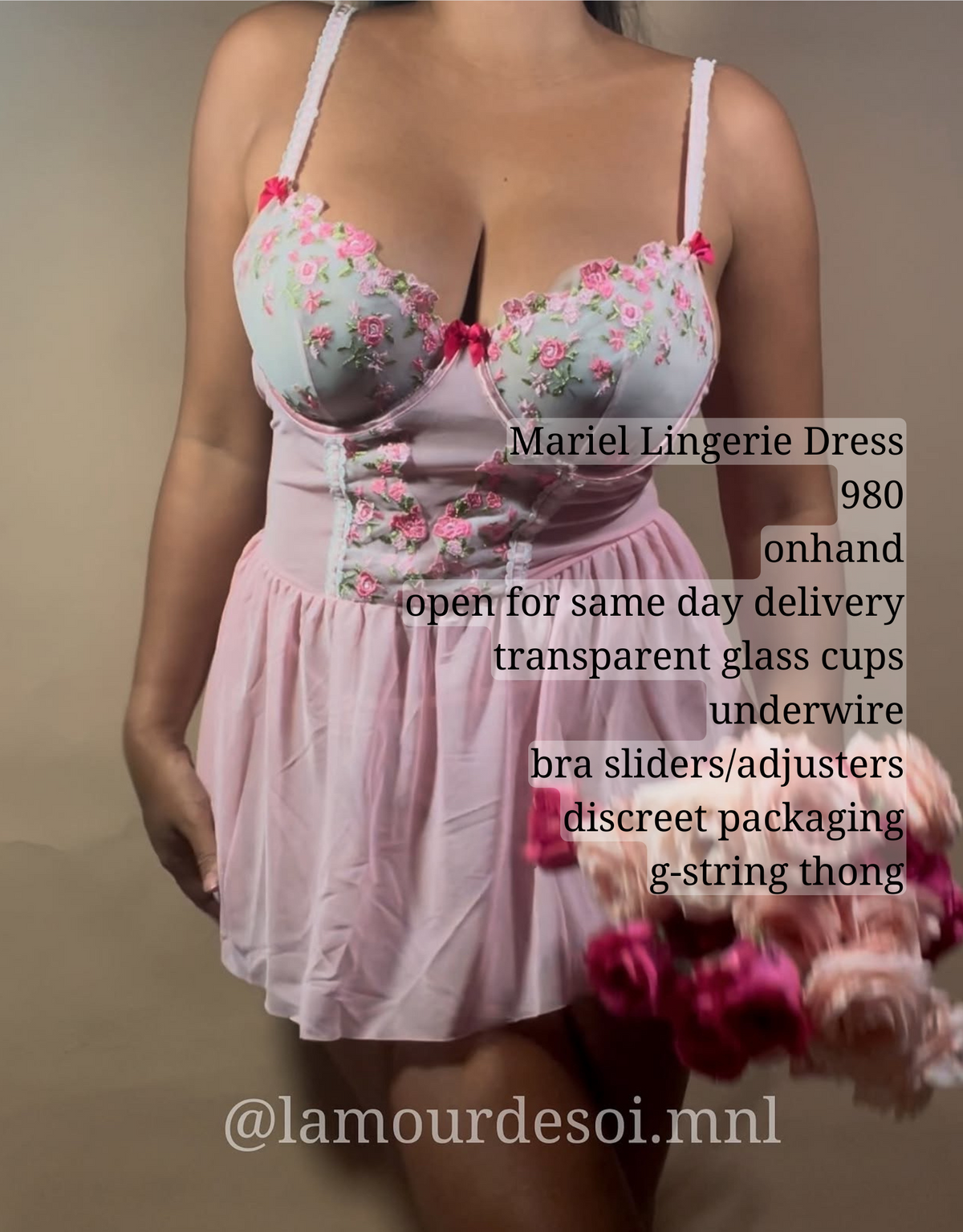 Mariel Lingerie Babydoll Dress Set